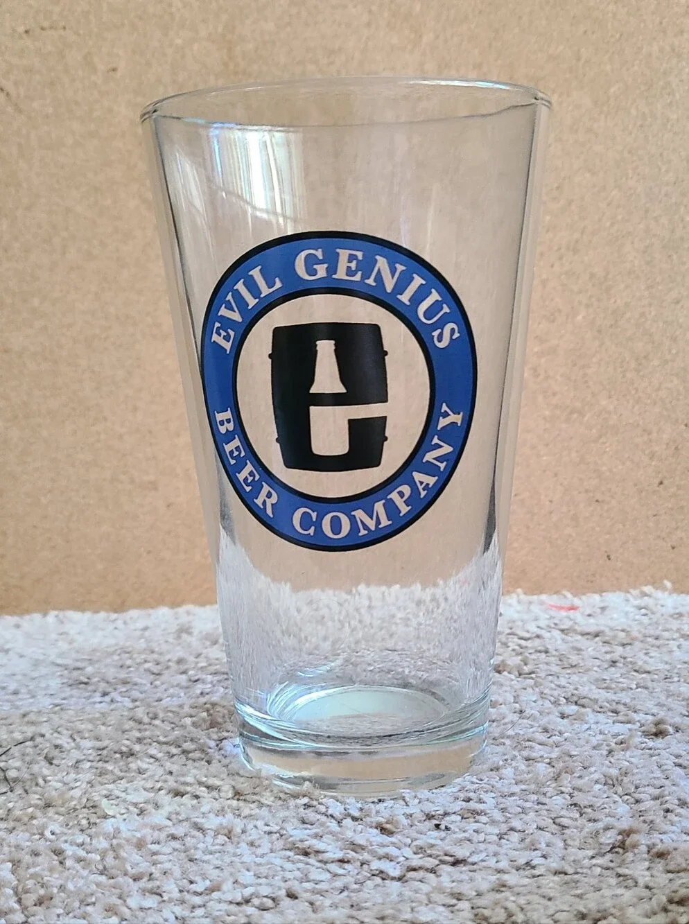 Evil Genius Beer Company Pint Glass Brewing Company Beer Glass